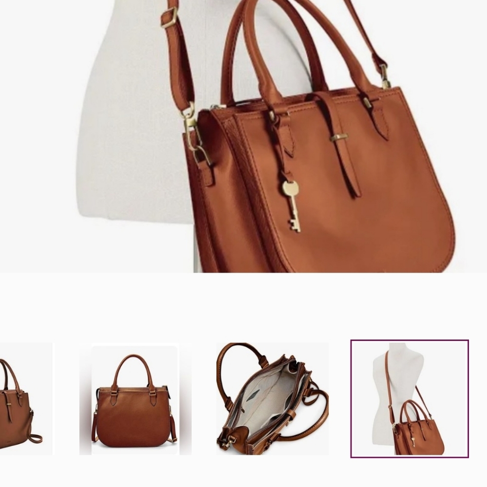 Fossil saddle bag purse leather .